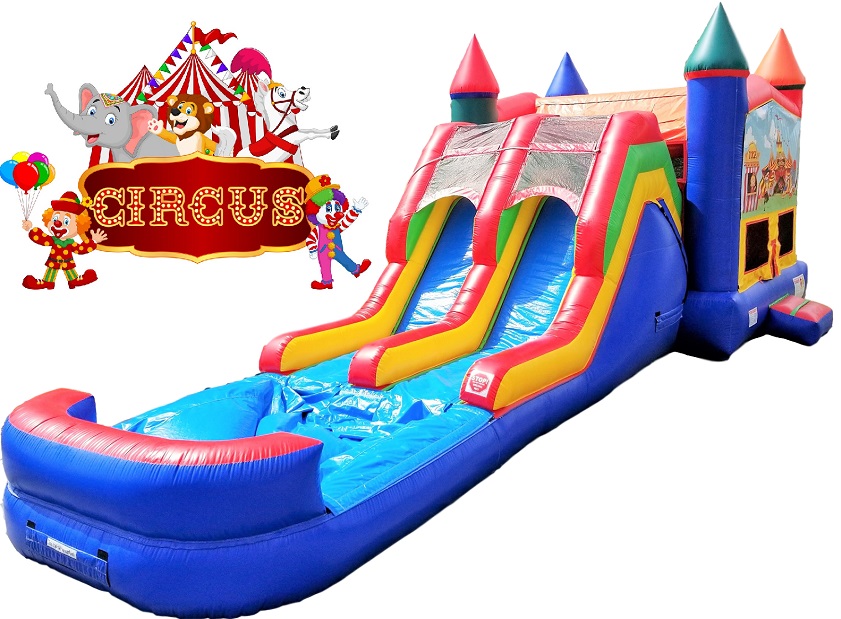 Circus Bounce &  Double Water Slide Combo